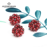 Hand-woven Natural Garnet Stone Bracelet 3mm Lucky Ball Bracelets
