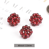 Hand-woven Natural Garnet Stone Bracelet 3mm Lucky Ball Bracelets