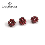 Hand-woven Natural Garnet Stone Bracelet 3mm Lucky Ball Bracelets