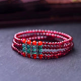 Natural Garnet Stone Bracelets Wine Red Bead With Red Beads Bracelet