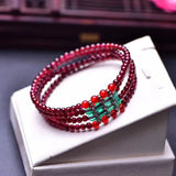 Natural Garnet Stone Bracelets Wine Red Bead With Red Beads Bracelet