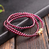 Garnet Stone Bracelet Wine Red Bead Pixiu Bracelet Lucky Women Jewelry