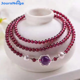 Natural Garnet Stone Bracelet Wine Red Bead Tibetan Silver Women Crystal