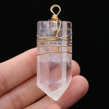 Clear Quartz Pendant Crystal Point Charms Pendulum Necklace