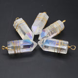 Clear Quartz Pendant Crystal Point Charms Pendulum Necklace