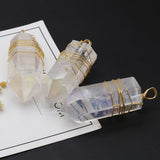 Clear Quartz Pendant Crystal Point Charms Pendulum Necklace