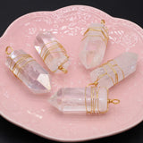 Clear Quartz Pendant Crystal Point Charms Pendulum Necklace