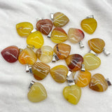 Quartz Crystal Agate 20mm Heart Pendant Charms DIY Jewelry Making 50pcs