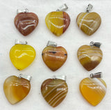 Quartz Crystal Agate 20mm Heart Pendant Charms DIY Jewelry Making 50pcs