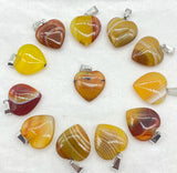 Quartz Crystal Agate 20mm Heart Pendant Charms DIY Jewelry Making 50pcs