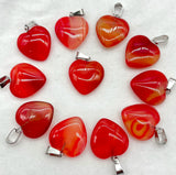 Quartz Crystal Agate 20mm Heart Pendant Charms DIY Jewelry Making 50pcs