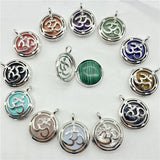 Quartz Crystal Amethyst Tiger's-eye Hollow Box Pendant 8Pcs