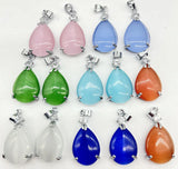 Quartz Crystal Cat's Eye Opal Water Drop Pendant - DIY Jewelry Making