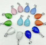 Quartz Crystal Cat's Eye Opal Water Drop Pendant - DIY Jewelry Making