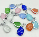 Quartz Crystal Cat's Eye Opal Water Drop Pendant - DIY Jewelry Making