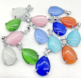 Quartz Crystal Cat's Eye Opal Water Drop Pendant - DIY Jewelry Making