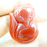 Gem Stone Quartz Fox Charm Pendant Diy Necklace 6 Pcs