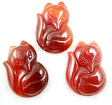 Gem Stone Quartz Fox Charm Pendant Diy Necklace 6 Pcs