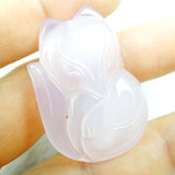 Gem Stone Quartz Fox Charm Pendant Diy Necklace 6 Pcs