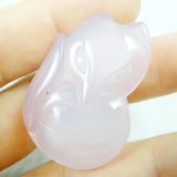 Gem Stone Quartz Fox Charm Pendant Diy Necklace 6 Pcs