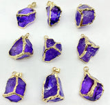 10PCS Quartz Crystal Irregular Shape Pendants for DIY Jewelry Making