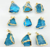 10PCS Quartz Crystal Irregular Shape Pendants for DIY Jewelry Making