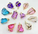 10PCS Quartz Crystal Irregular Shape Pendants for DIY Jewelry Making