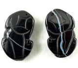 Quartz Crystal Marine Chalcedony Beast Pendant 4pc