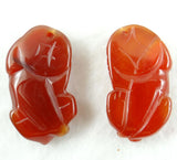 Quartz Crystal Marine Chalcedony Beast Pendant 4pc