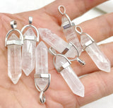 24Pcs Quartz Crystal Turquoise Pendulum Charm Pendants DIY Jewelry
