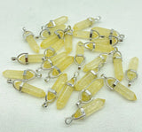 24Pcs Quartz Crystal Turquoise Pendulum Charm Pendants DIY Jewelry