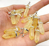 24Pcs Quartz Crystal Turquoise Pendulum Charm Pendants DIY Jewelry