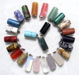 Quartz Crystal Turquoise Tiger Cylinder Pendant for DIY Jewelry Making