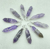 Quartz Crystal Hexagonal Column Pendant DIY Jewelry Making Necklaces 24Pcs