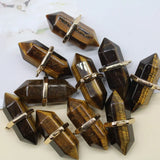 Quartz Crystal lapis lazuli Hexagonal Pendulum Reiki Charm Pendants