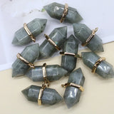 Quartz Crystal lapis lazuli Hexagonal Pendulum Reiki Charm Pendants