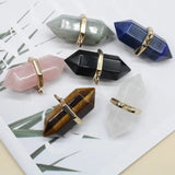 Quartz Crystal lapis lazuli Hexagonal Pendulum Reiki Charm Pendants
