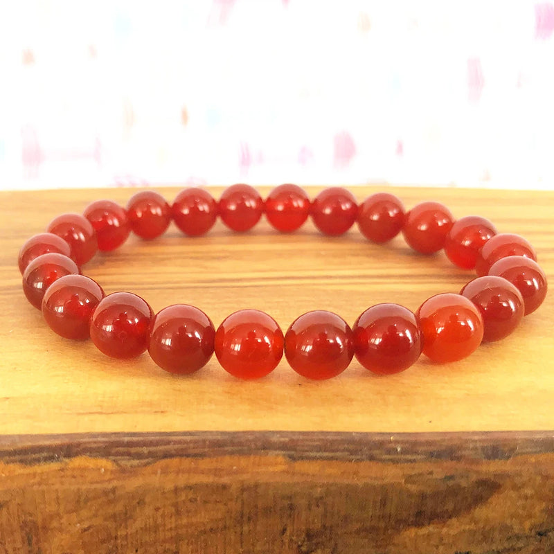 8mm AA Carnelian Stacking Bracelet for Lower Three Chakra Healing