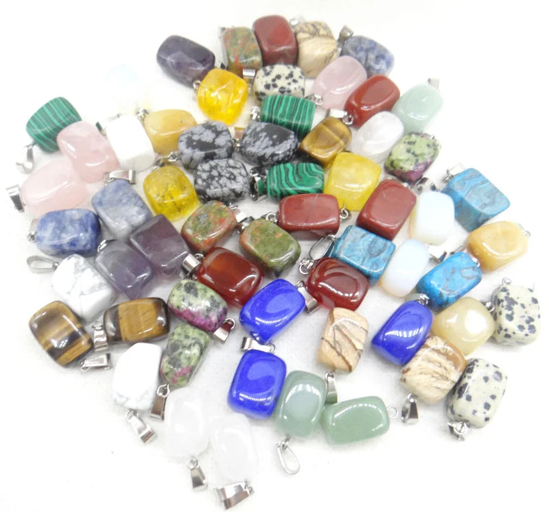 Natural Tiger Eye Quartz Crystal Pendants for DIY Jewelry Making