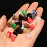 GemStone Pointed Bead Pendant DIY Necklace Charm 50PCS