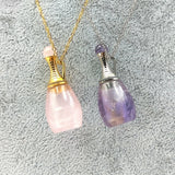 Gemstone Perfume Bottle Pendant Essential Oil Diffuser