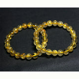 Yellow Hair Needle Rutile Quartz Stretch Bracelet