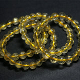 Yellow Hair Needle Rutile Quartz Stretch Bracelet