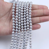 Natural Gray 7-8mm Round Freshwater Pearl Strand