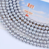 Natural Gray 7-8mm Round Freshwater Pearl Strand