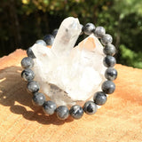 Natural Gray Larvikite Bracelet Chakra Healing Stone