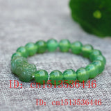 Green Chalcedony Buddha Beads PIXIU Bracelet Hand Knitted Bangle