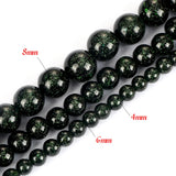 Green Sandstone Round Loose Stone 4 6 8MM DIY Jewelry Making