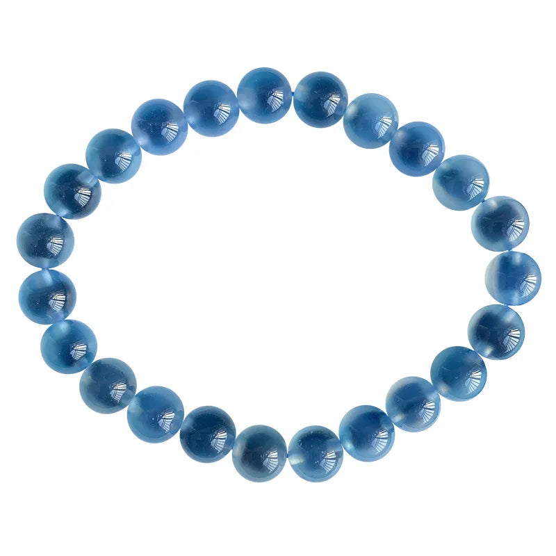 Natural Ice Sugar Heart Crystal Bracelet Round Beads Hand Row For Women