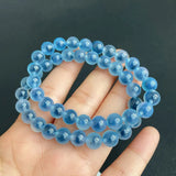 Natural Ice Sugar Heart Crystal Bracelet Round Beads Hand Row For Women